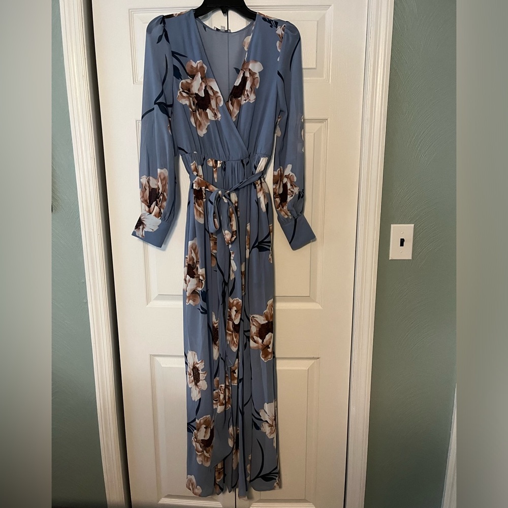 Fashion Nova Floor-Length Floral Dress